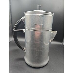 Vintage WEAR-EVER No. 2206 , 2-4-6 Cup Aluminum Coffee Pot 1940s